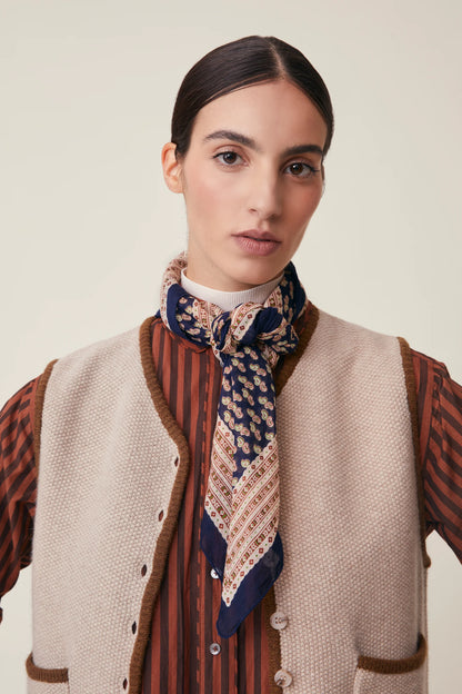 Foulard en Coton Phedre N°845 Magic Blue