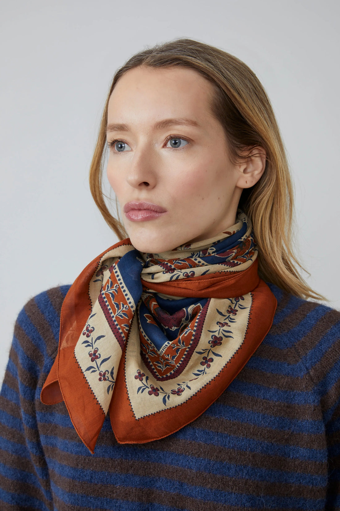 Foulard en Coton Roseraie N°796 Toffee