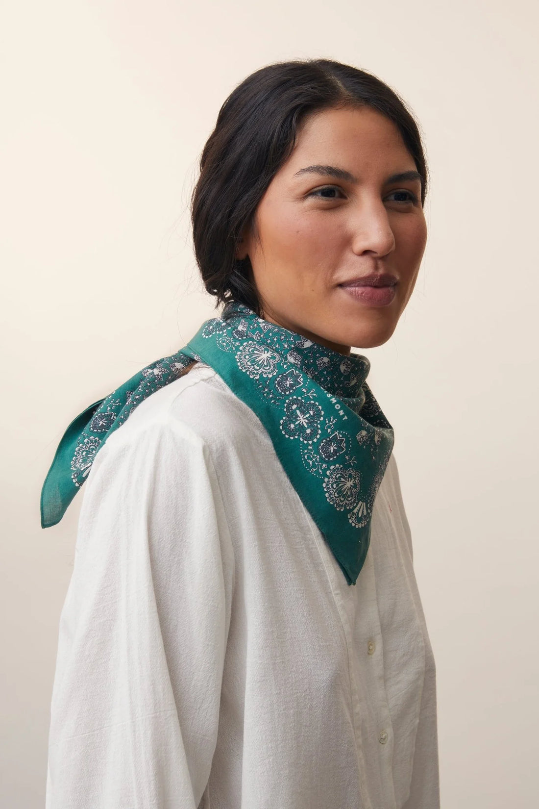 Foulard en Coton N°675 Bottle Green