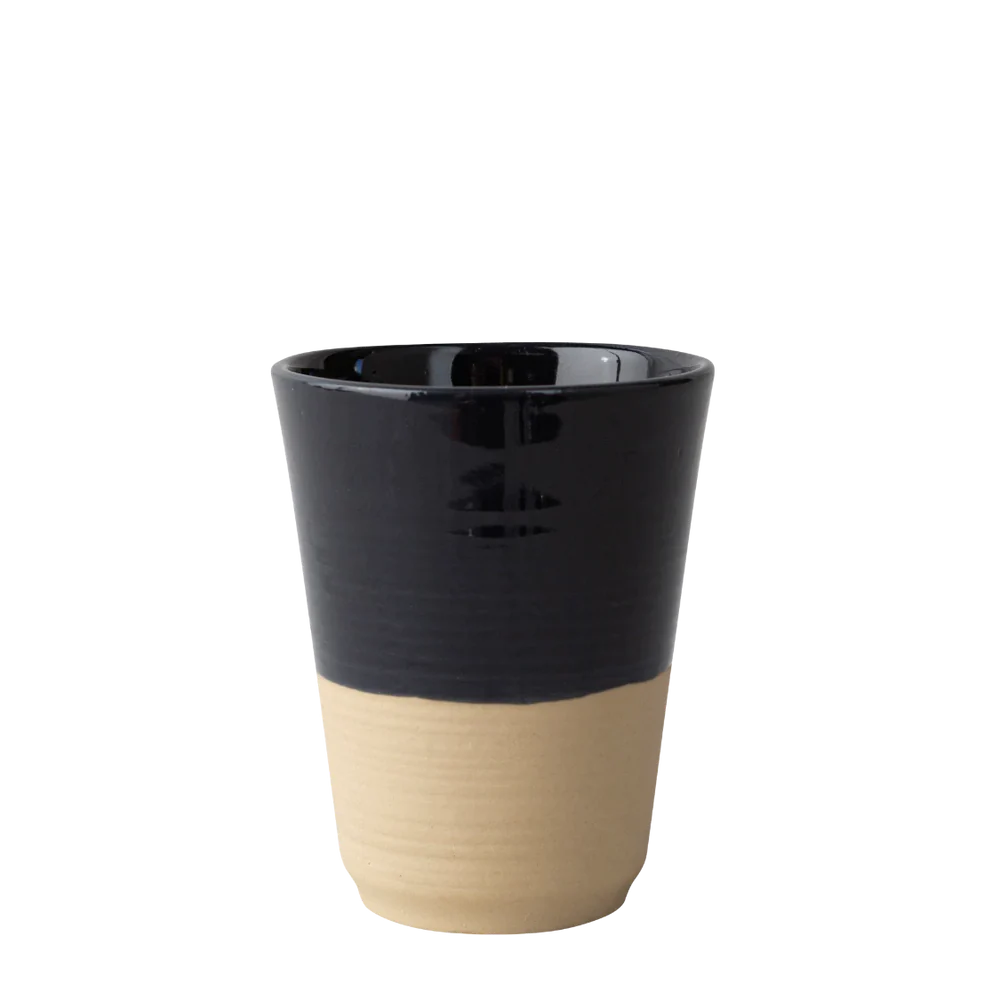 Gobelet en Grès - Encre Bleu Nuit et Naturel