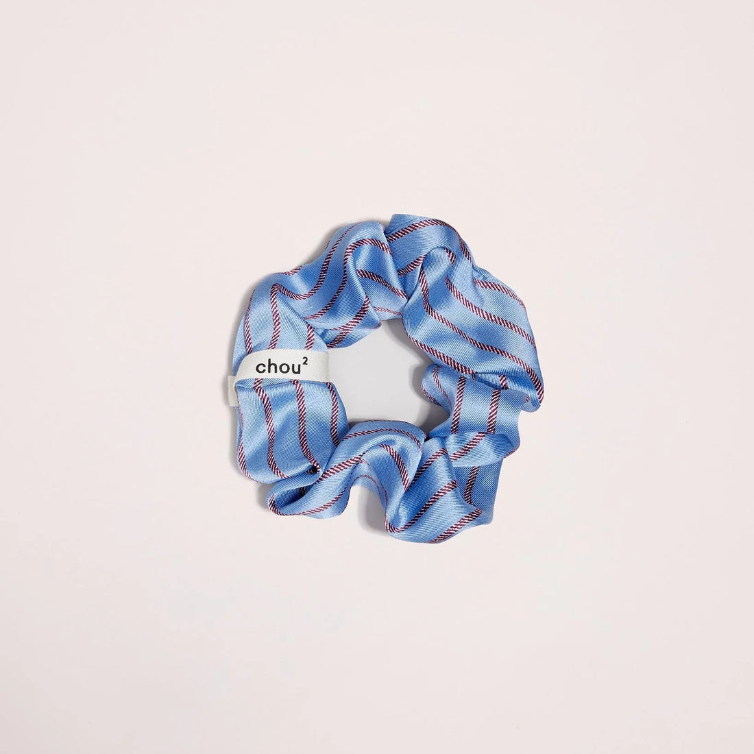 Grand Chouchou Satin Bleu Rayé