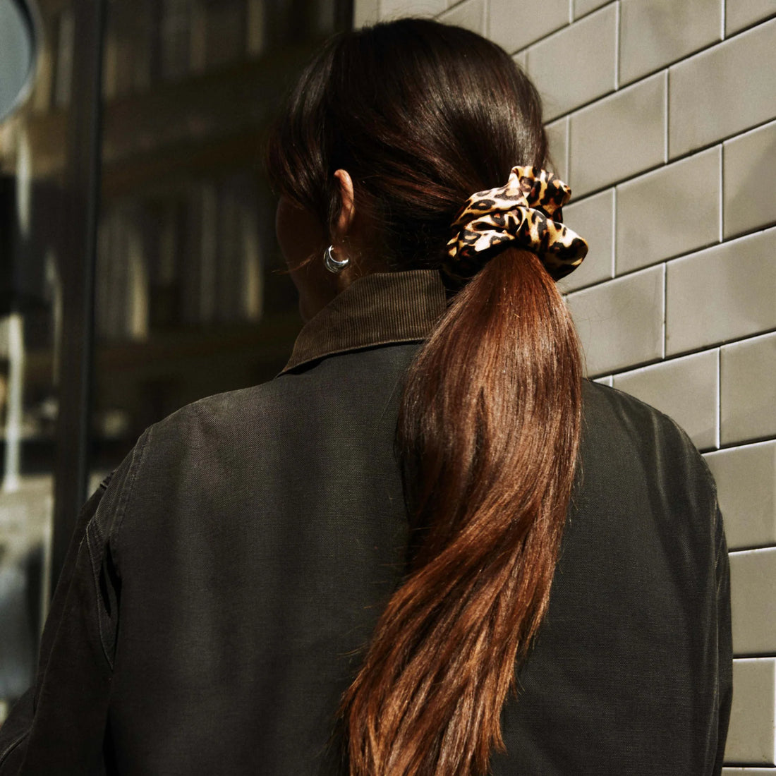 Grand Chouchou Satin Léopard