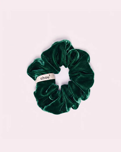 Grand Chouchou Velours Vert Emeraude