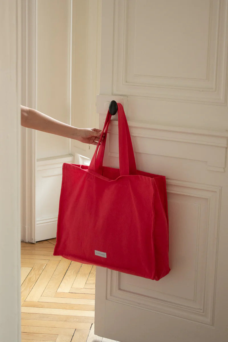 Grand Cabas en Coton Bio - Rose Framboise
