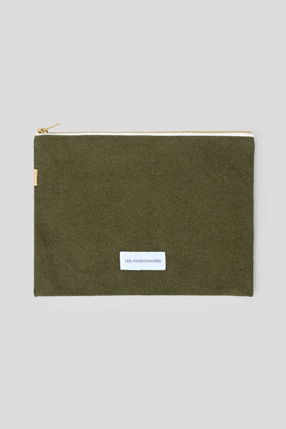 Grande Pochette en Coton Bio - Vert Câpre