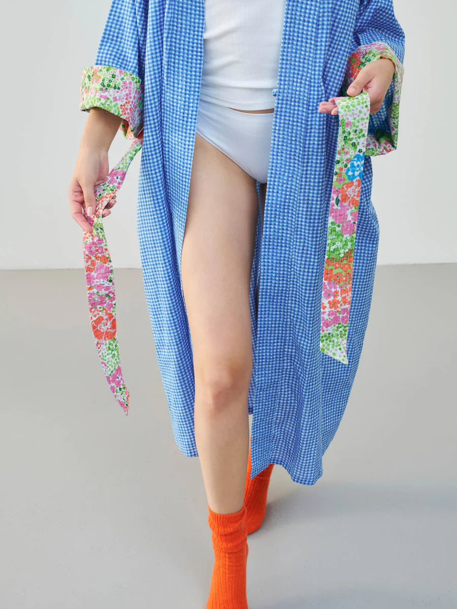 Kimono Long en Coton Bobby Checks