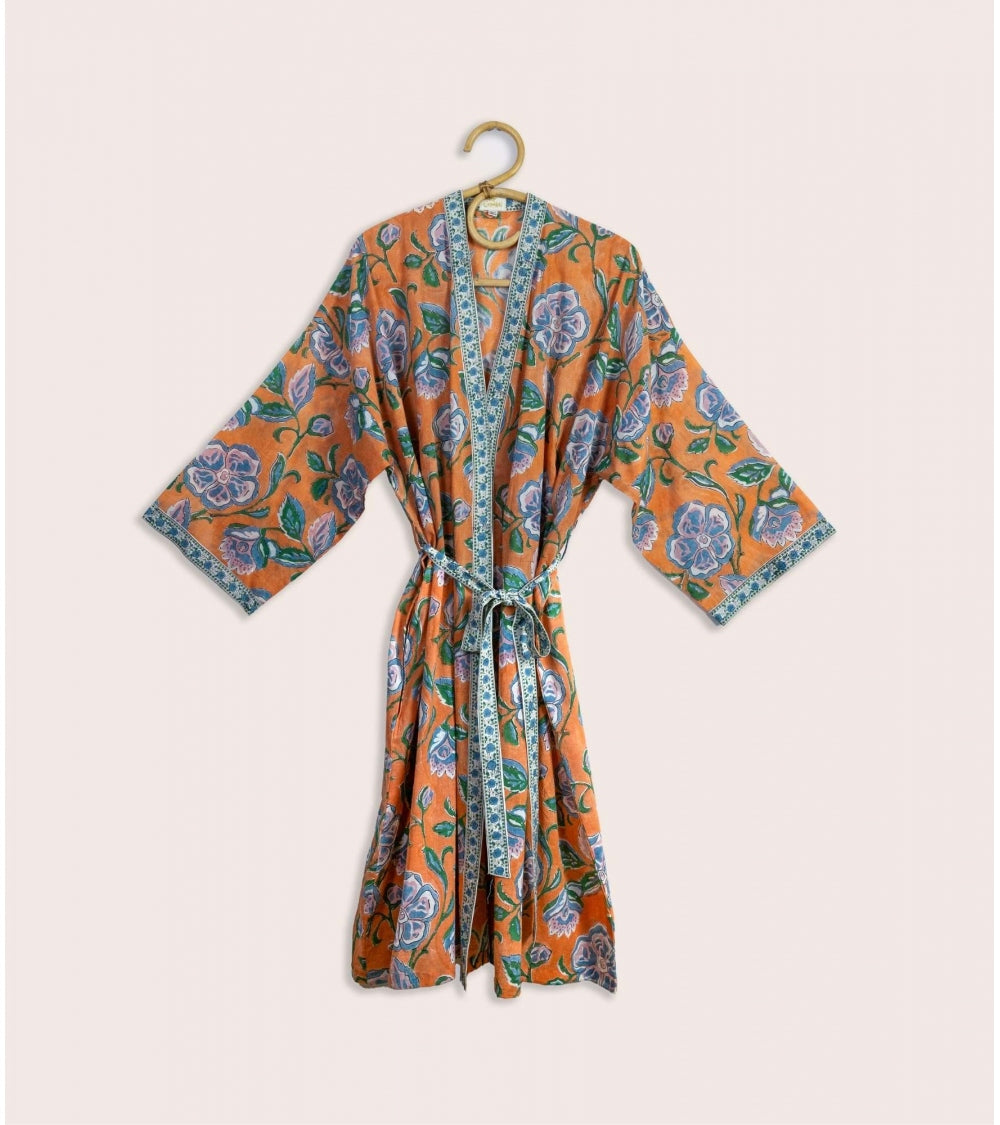 Kimono en Coton Loni Orange
