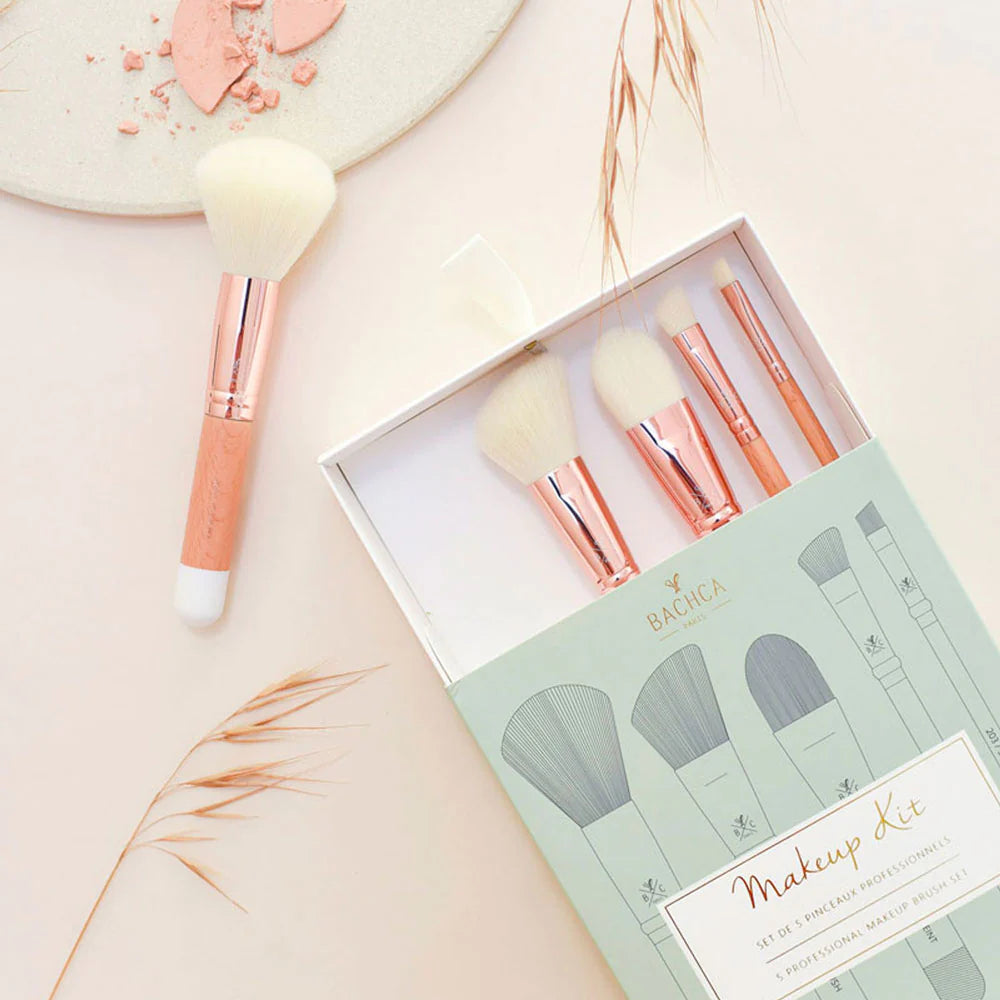 Kit Pinceaux Maquillage en Bois Naturel