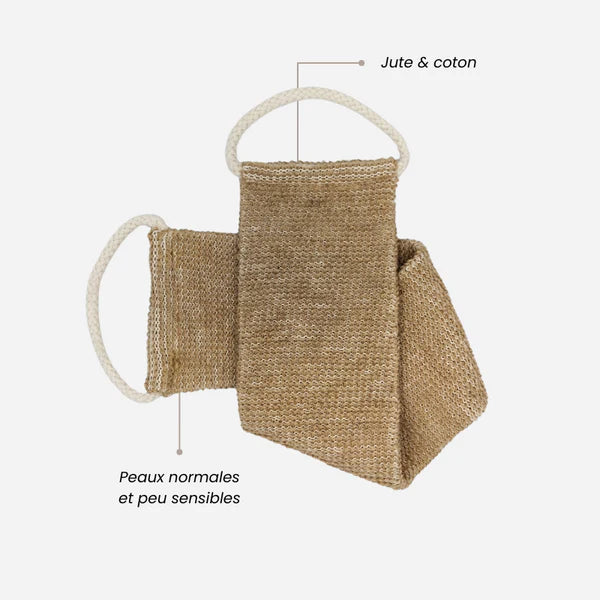 Lanière de gommage exfoliante en Jute