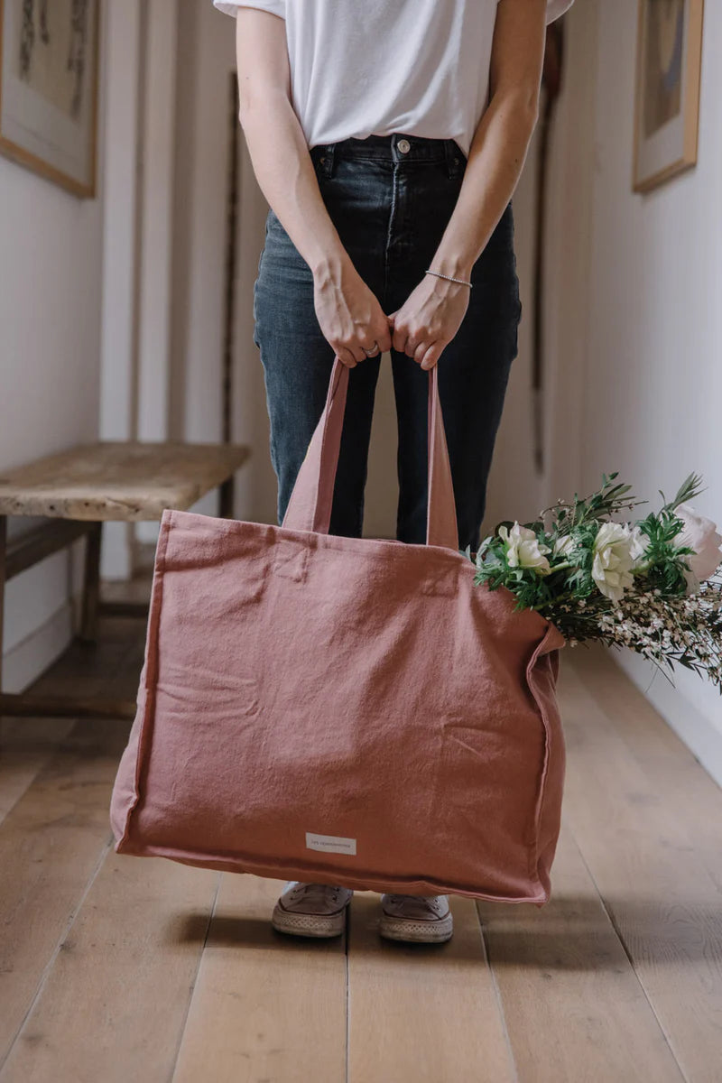 Grand Cabas en Coton Bio - Bois de Rose