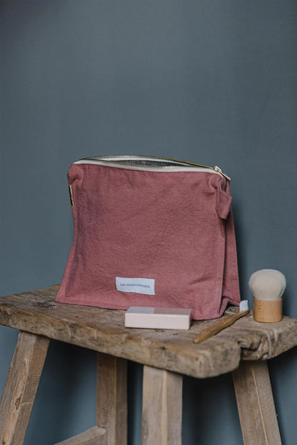 Trousse de Toilette en Coton Bio - Bois de Rose