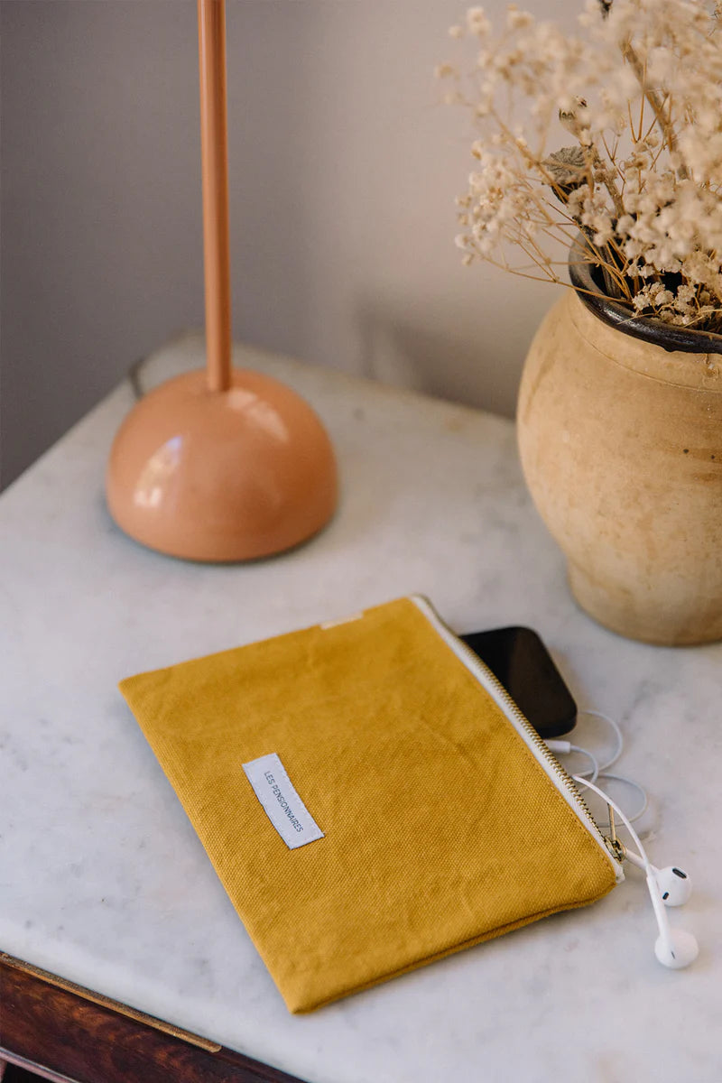 Petite Pochette en Coton Bio - Jaune Safran