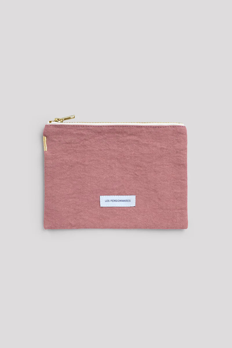 Petite Pochette en Coton Bio - Bois de Rose