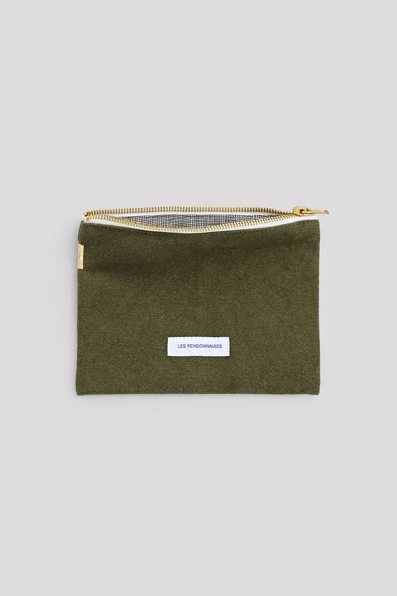 Petite Pochette en Coton Bio - Vert Câpre