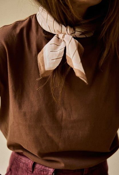 Petit Foulard Rayures Crème