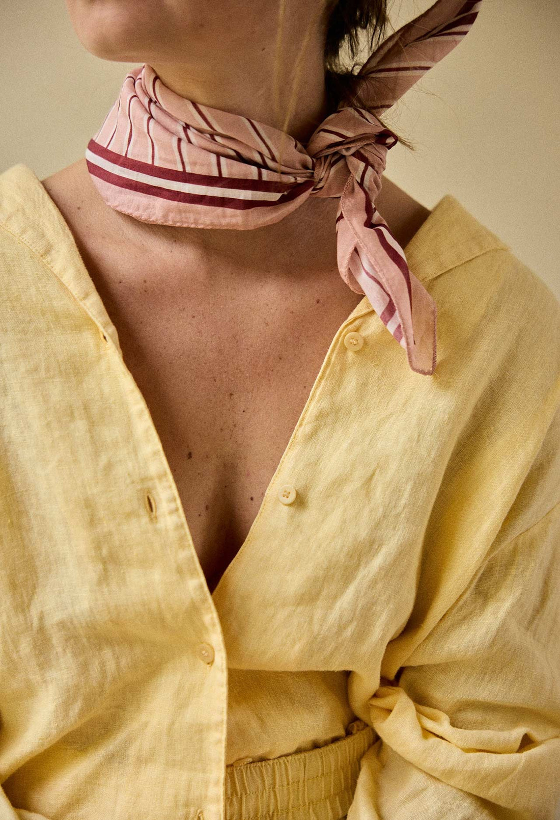 Petit Foulard Rayures Vermillon