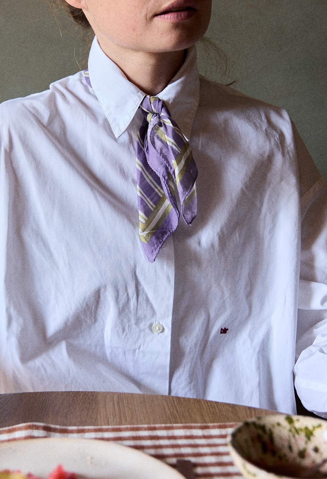 Petit Foulard Rayures Violettes