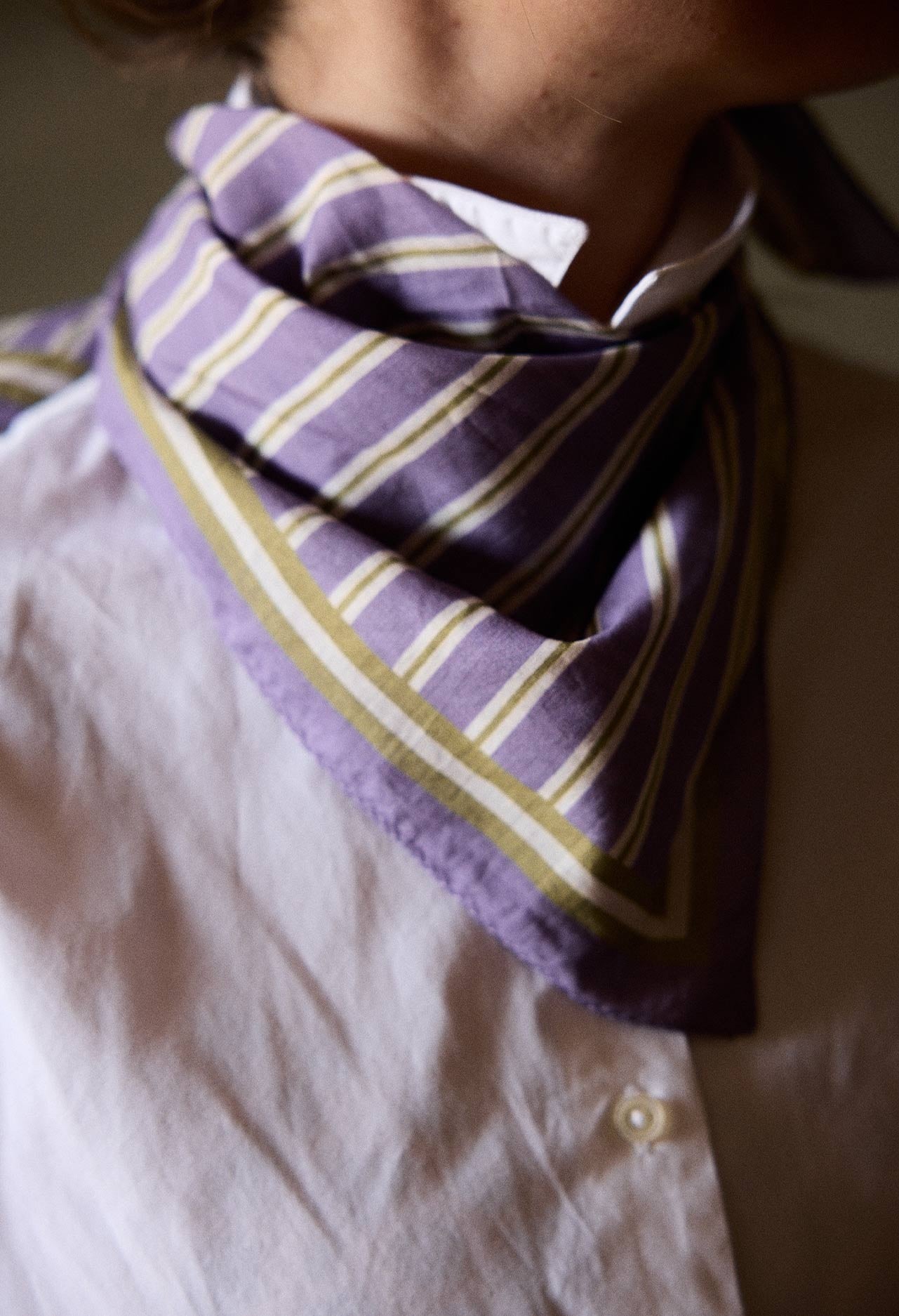 Petit Foulard Rayures Violettes