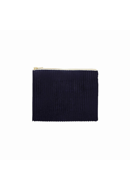 Petite Pochette en Velours Bleu Marine