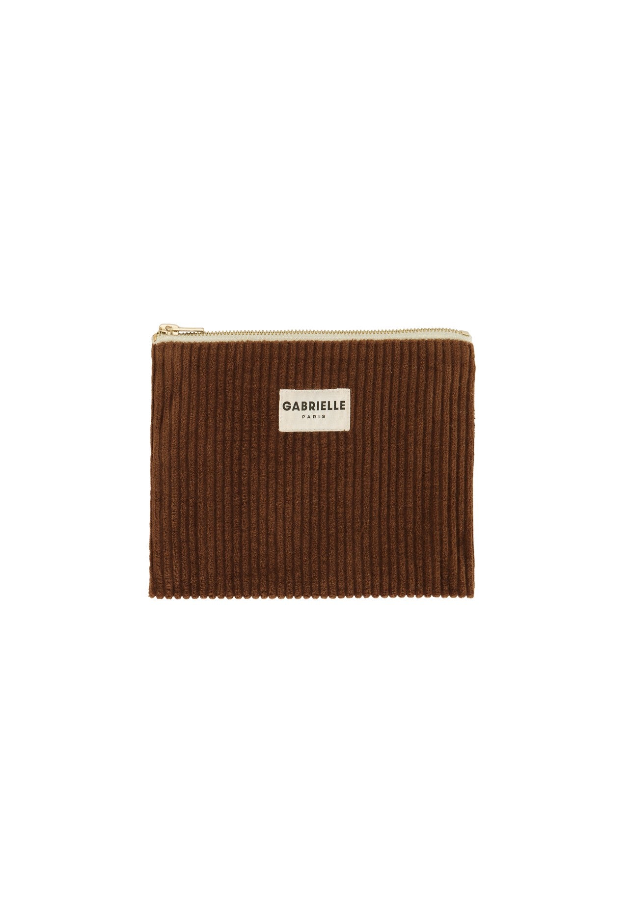 Petite Pochette Velours Camel 20 x 15 cm