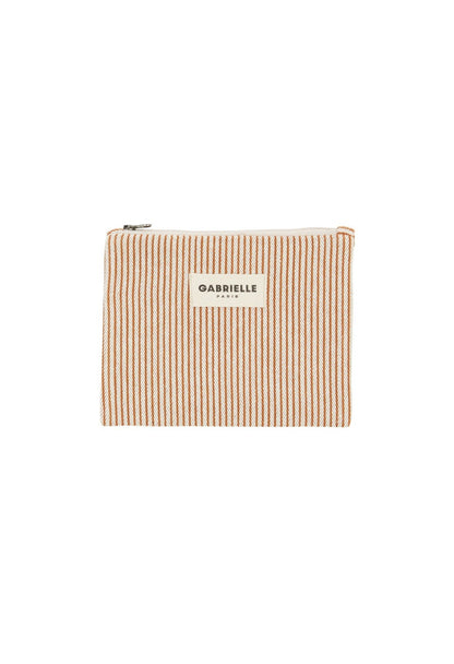 Petite Pochette Rayures Argile