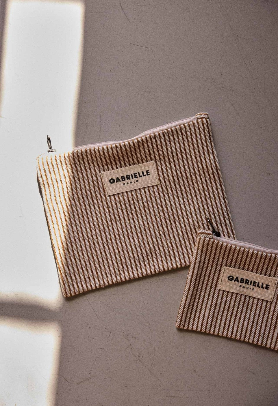 Petite Pochette Rayures Argile