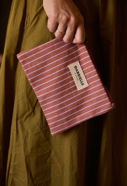 Petite Pochette Rayures Lilas