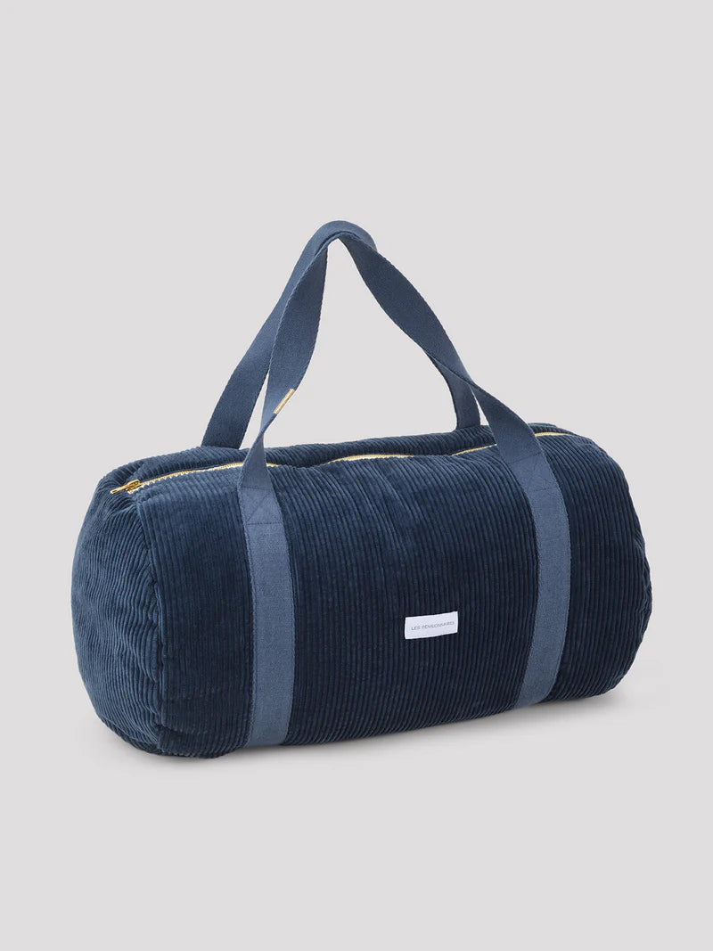 Sac Bowling en Velours - Bleu Orage