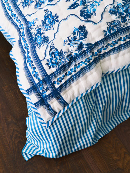 Plaid Blue Sofa Sarong 110 x 200