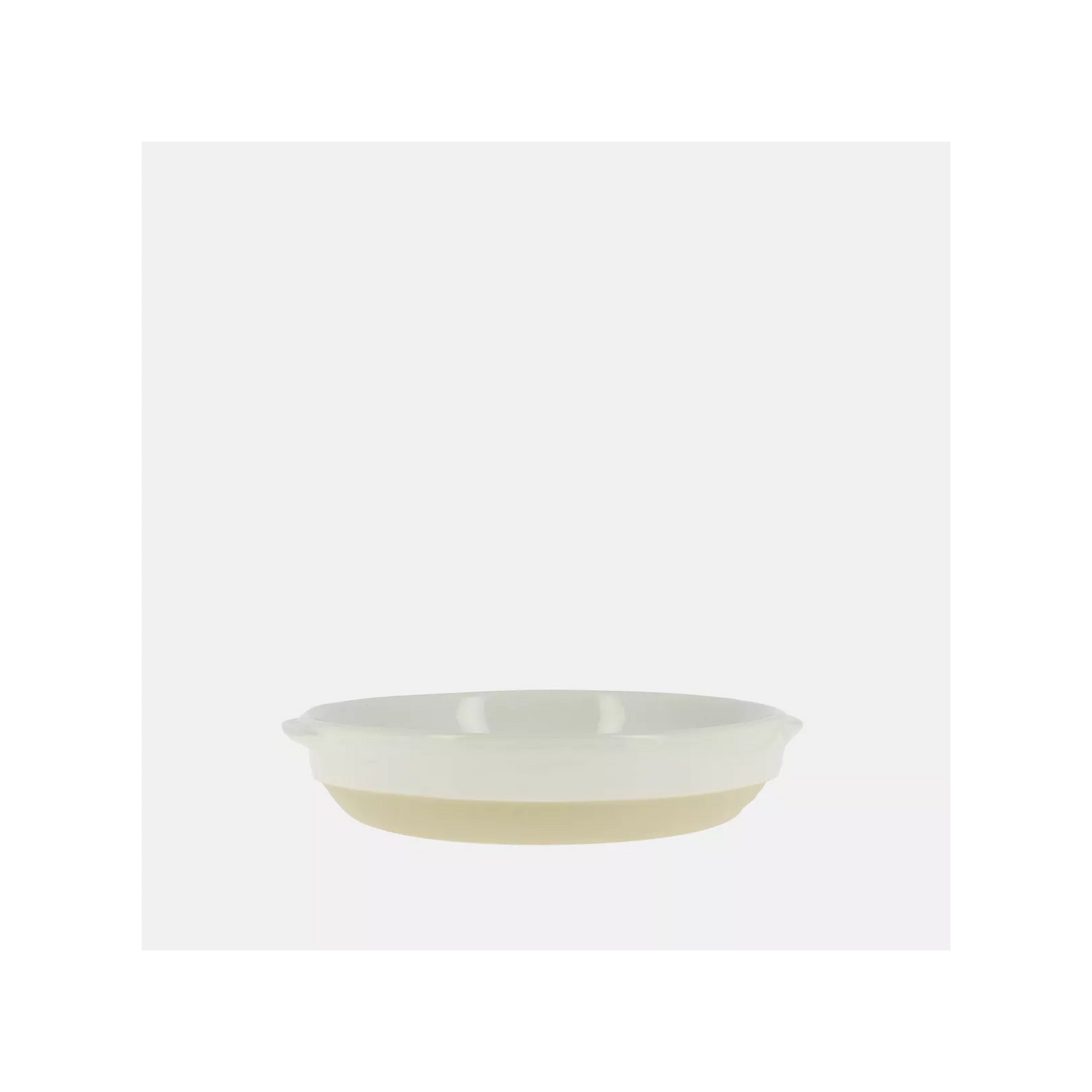 Plat Rond en Grès - Blanc et Naturel 1,4L