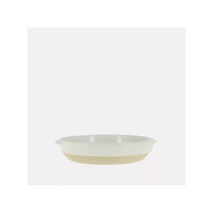 Plat Rond en Grès - Blanc et Naturel 1,4L