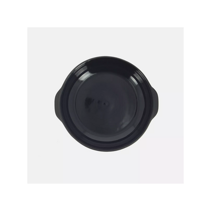 Plat Rond en Grès – Encre Bleu Nuit et Naturel 1,4L