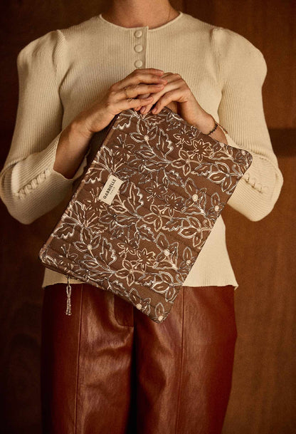 Pochette Ordinateur en Coton Chantilly