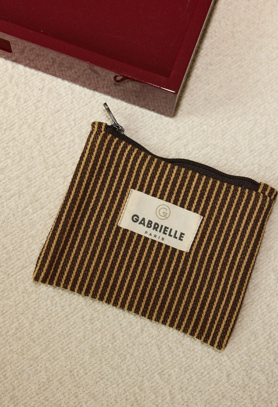 Petite Pochette Rayures Café