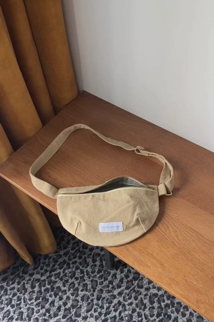Sac Banane en Toile de Coton Bio - Beige Sable