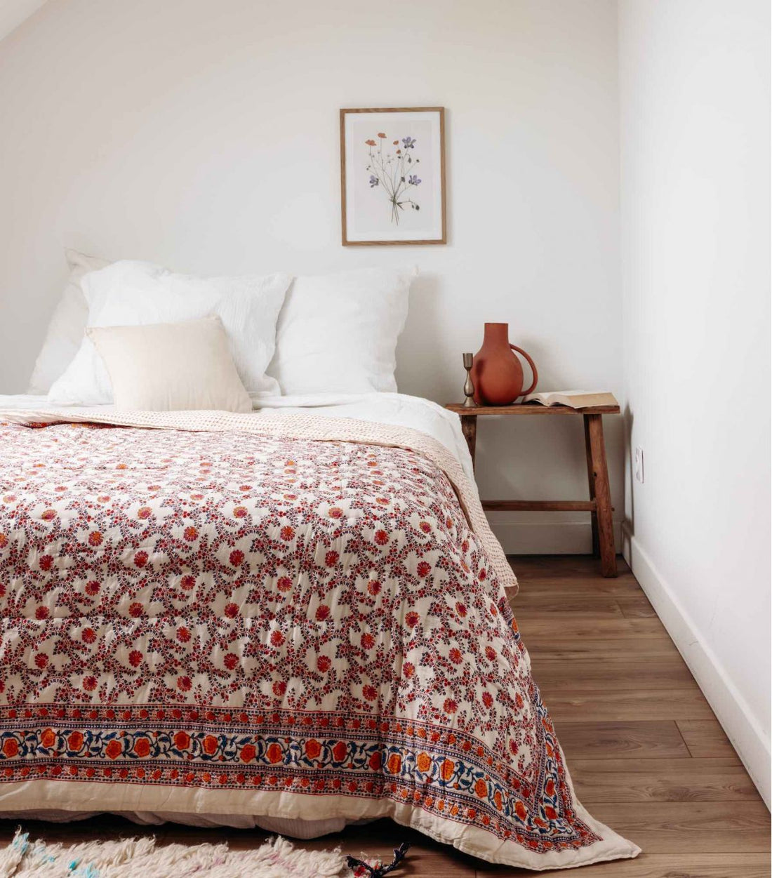 Edredon Couette Indienne en Coton Anima Bronze 160 x 225