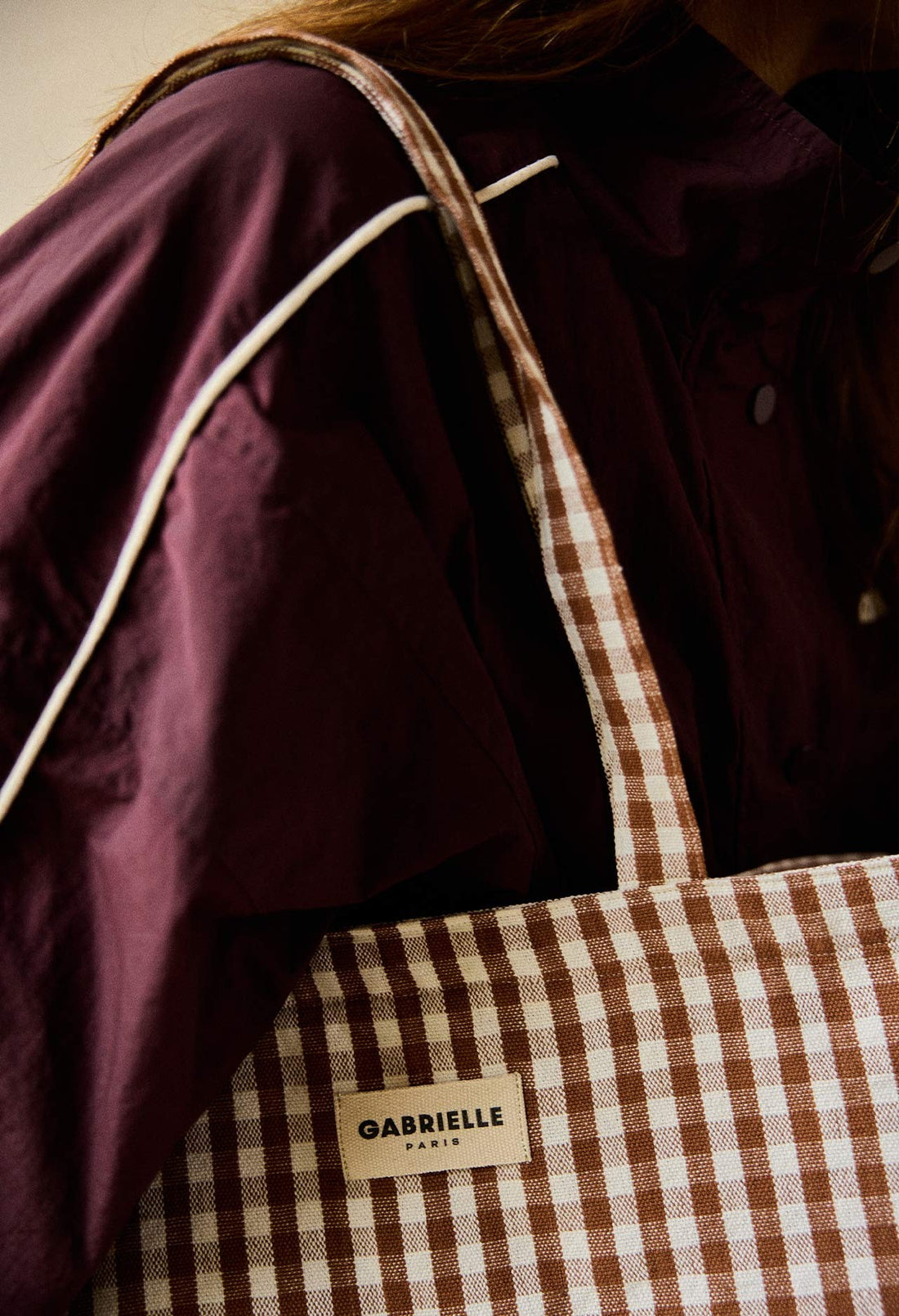 Sac 24H en Coton Vichy Moka