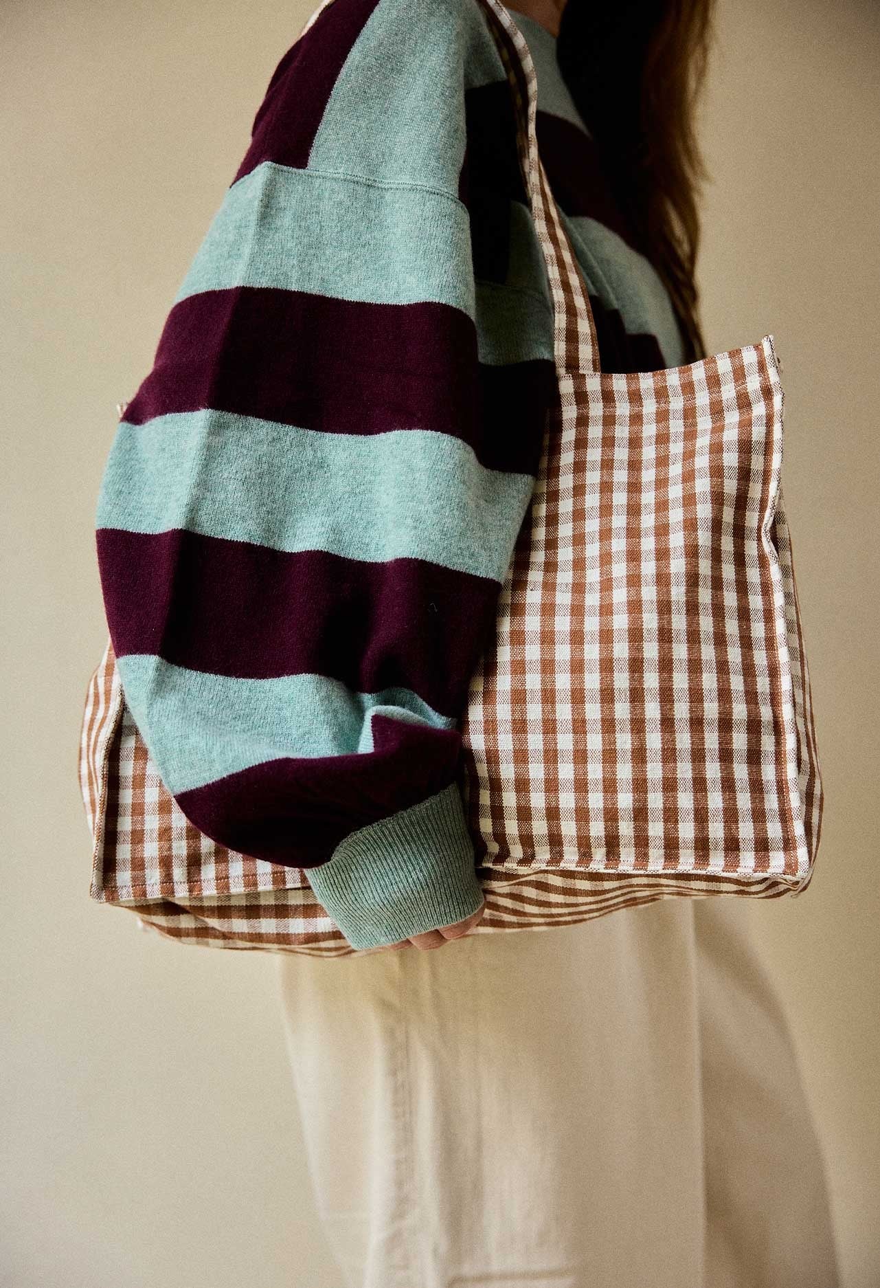 Sac 24H en Coton Vichy Moka