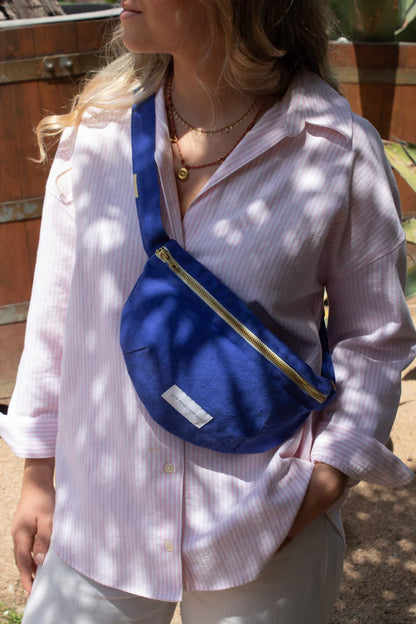 Sac Banane en Toile de Coton Bio - Bleu outremer