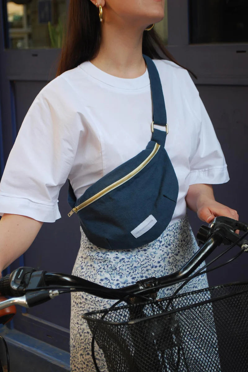 Sac Banane en Toile de Coton Bio - Bleu Orage