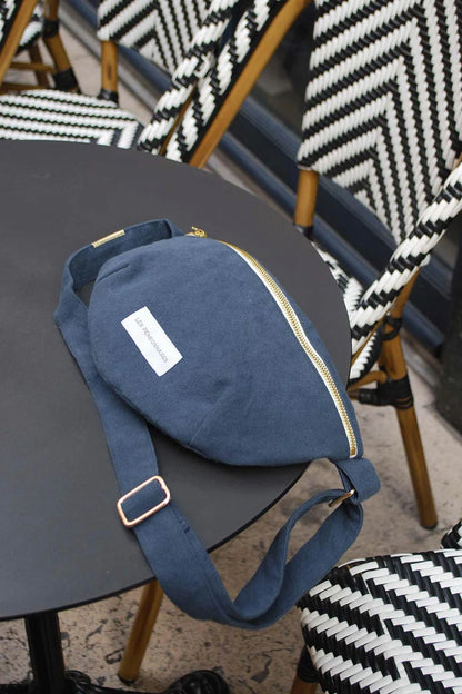 Sac Banane en Toile de Coton Bio - Bleu Orage