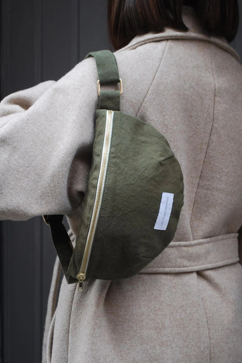 Sac Banane en Toile de Coton Bio - Vert Câpre