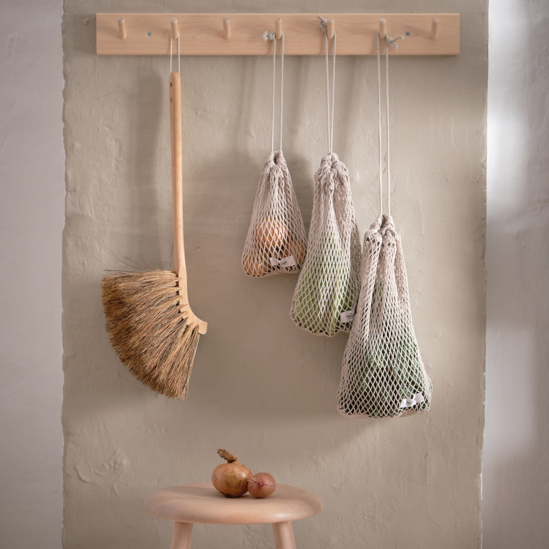 Sac en Filet Coton Gris - M