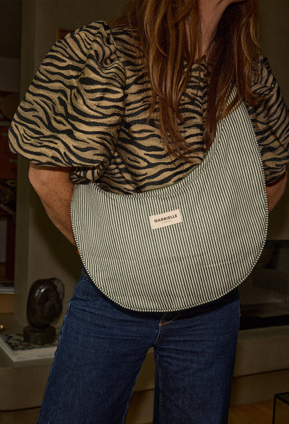 Sac New B - Demi Lune - Rayures Quartz