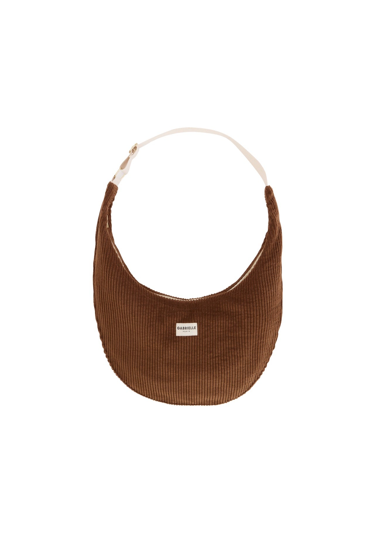 Sac New B - Demi-Lune - Velours - Camel