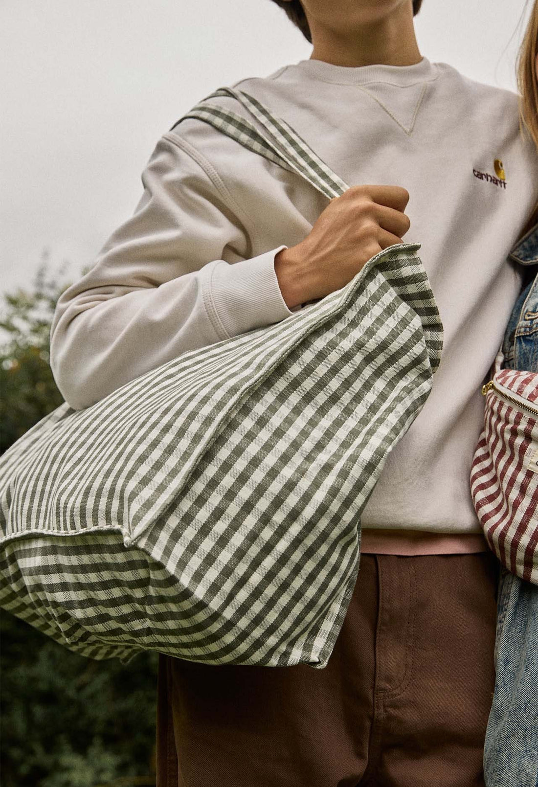 Sac Week-End en Coton Vichy Kaki