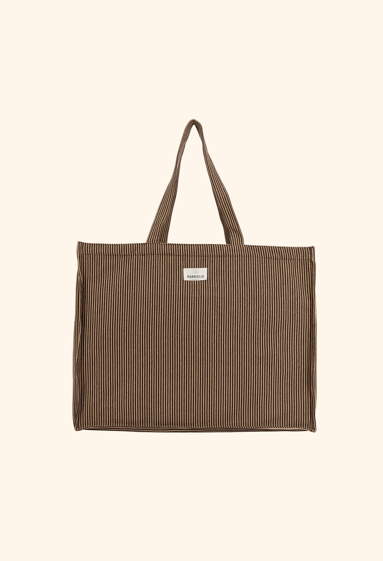 Sac Week-End en Coton Rayures Café