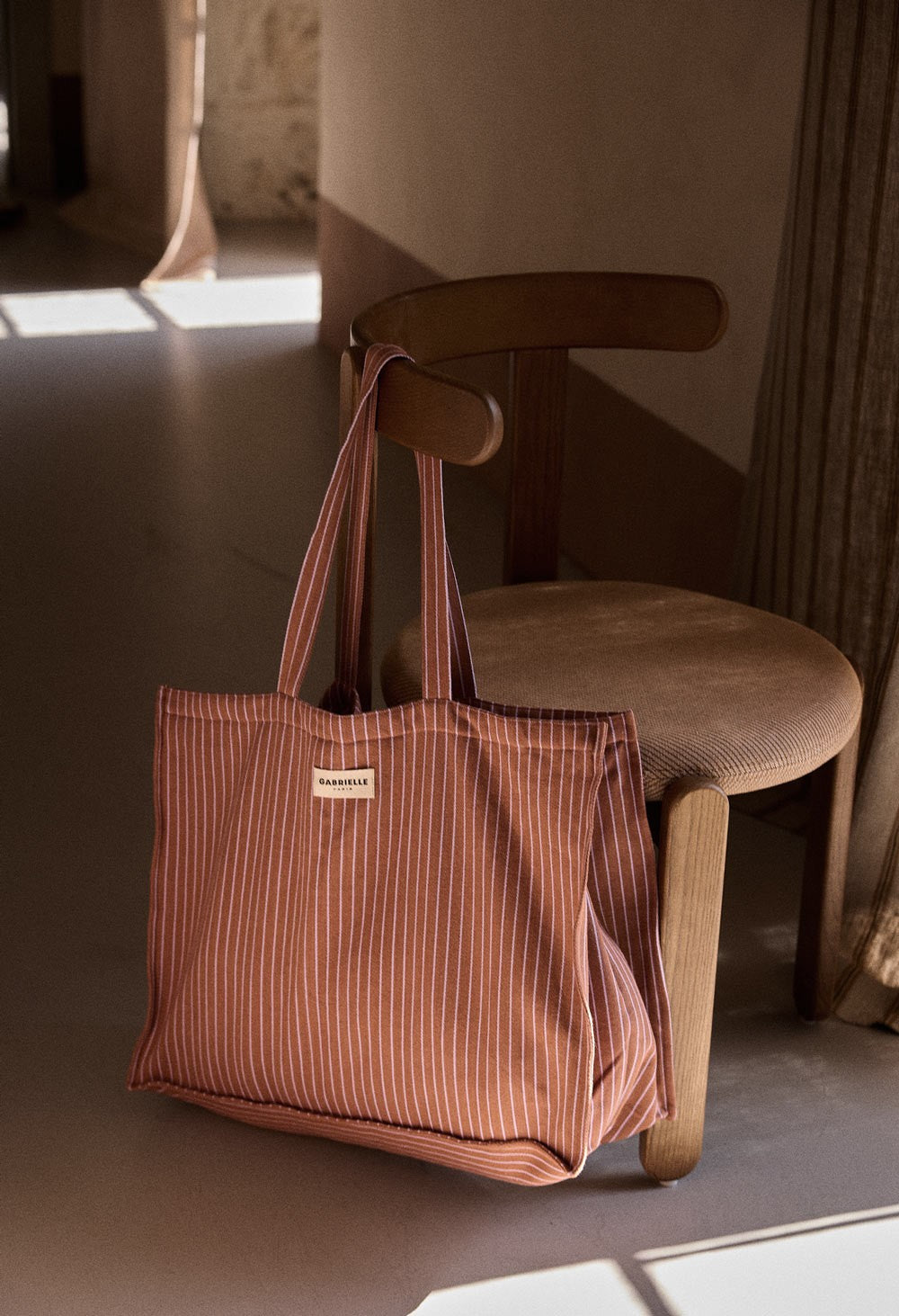 Sac Week-End en Coton Rayures Lilas