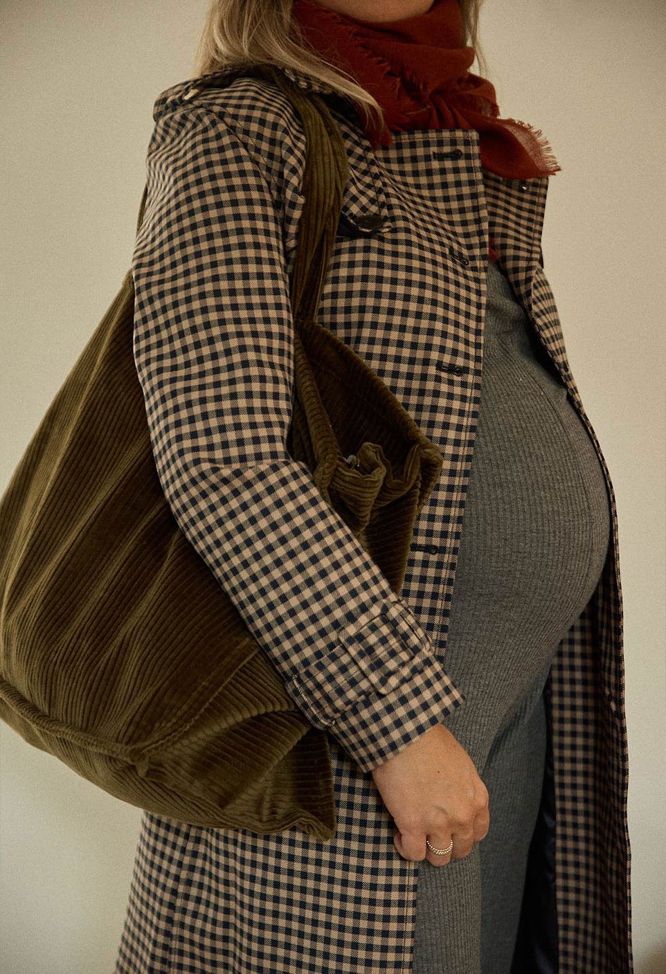 Sac Week-End en Velours Olive