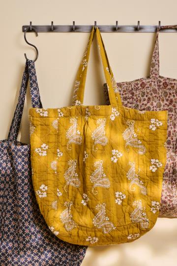 Sac Matelassé Moutarde - Motif Cachemire